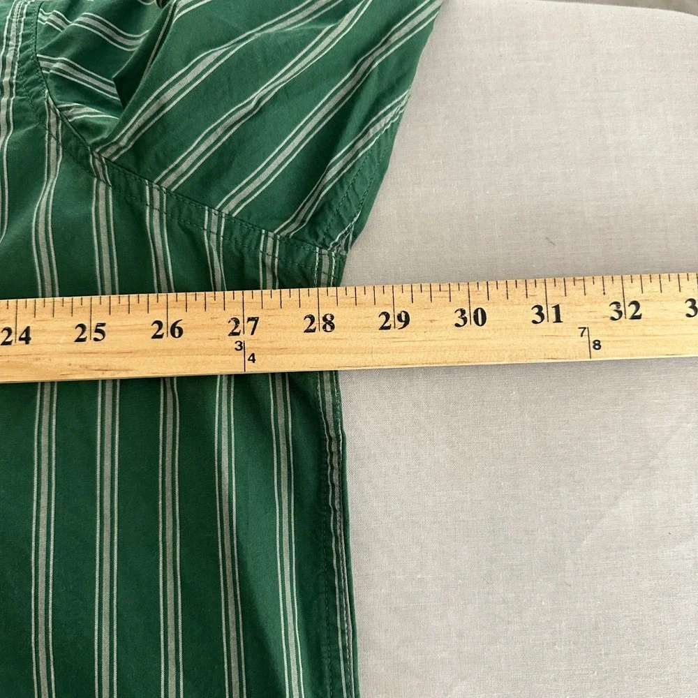 Levi's Men's XXL Button-Down Shirt Green Striped Relaxed Crop Casual Formal‎ NEW